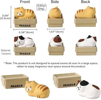 Cute Lucky Cat Aromatherapy Passive Diffuser for Essential Oil Yellow