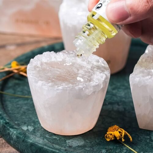 Glass Essential Oil Diffuser Bottle with Natural Crystal Stone Passive Aromatherapy Diffuser