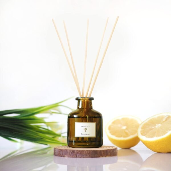 Pristine Lemongrass Reed Diffuser Set Moss Brown