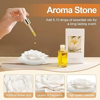 Natural Essential Oil Diffuser Decorative for Home Spa and Bathroom with Wooden Box White