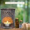 Jali Design Soapstone Essential Oil Burner Warmer Diffuser with Tea Light Holder Aromatherapy